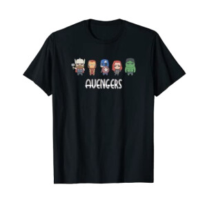 T-shirt Hulk, Thor, Black Widow - Avengers - noir homme/femme