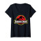 T-shirt Jurassic Park noir col en v femme - miniature