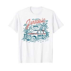 T-shirt Jurassic Park blanc homme/femme