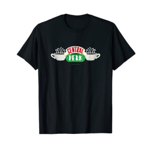 T-shirt Rachel Green, Joey Tribbiani, Ross Geller, Chandler Bing, Monica Geller, Phoebe Buffay, Central Perk - Friends - noir homme/femme
