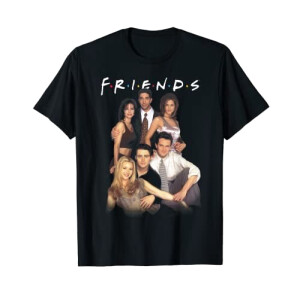 T-shirt Rachel Green, Joey Tribbiani, Ross Geller, Chandler Bing, Monica Geller, Phoebe Buffay - Friends - noir homme/femme