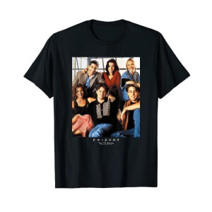 T-shirt Rachel Green, Joey Tribbiani, Ross Geller, Chandler Bing, Monica Geller, Phoebe Buffay - Friends - noir homme/femme