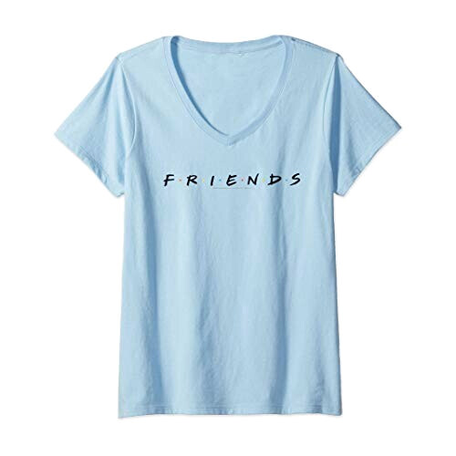 T-shirt Friends bleu col en v femme