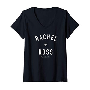 T-shirt Rachel Green, Ross Geller - Friends - noir col en v femme