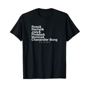 T-shirt Rachel Green, Joey Tribbiani, Ross Geller, Chandler Bing, Monica Geller, Phoebe Buffay - Friends - noir homme/femme