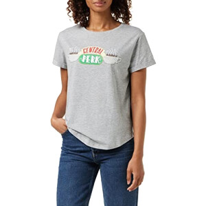 T-shirt Rachel Green, Joey Tribbiani, Ross Geller, Chandler Bing, Monica Geller, Phoebe Buffay, Central Perk - Friends - gris (sports grey spo). femme