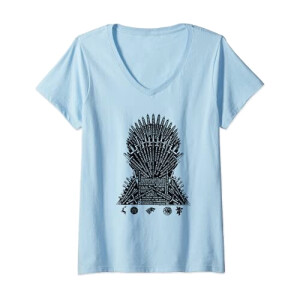 T-shirt Game of Thrones bleu col en v femme