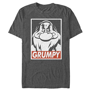 T-shirt 7 nains, Grincheux - Blanche-Neige - gris foncé homme