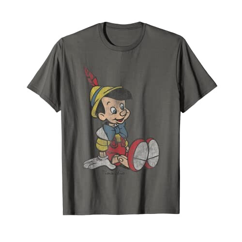 T-shirt Pinocchio gris homme/femme