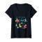 T-shirt Pinocchio noir col en v femme - miniature