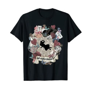 T-shirt Alice au pays des merveilles noir homme/femme