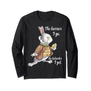 T-shirt Lapin blanc, Chat du Cheshire - Alice au pays des merveilles - noir homme/femme