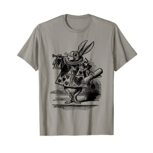 T-shirt Bill le lézard, Lapin blanc - Alice au pays des merveilles - gris homme/femme