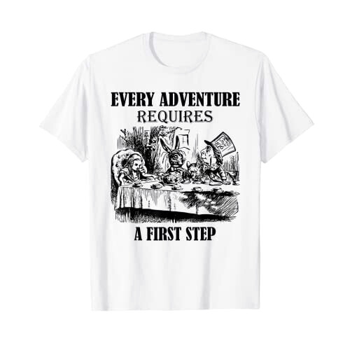 T-shirt Le Chapelier Fou, Lapin blanc - Alice au pays des merveilles - bleu homme/femme