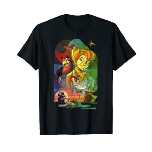 T-shirt Capitaine Crochet, Capitaine Crochet - Peter Pan - noir homme/femme