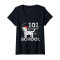 T-shirt Les 101 dalmatiens noir col en v femme - miniature