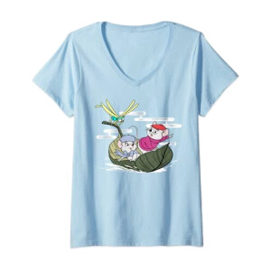 T-shirt Bernard, Bianca - Bernard et Bianca - bleu col en v femme