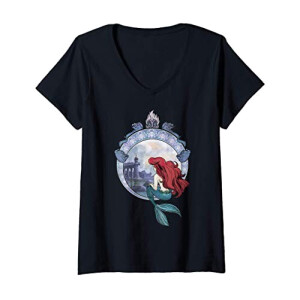 T-shirt Ariel - La petite sirène - bleu col en v femme