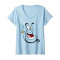 T-shirt Aladdin bleu col en v femme - miniature