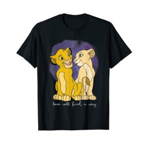 T-shirt Nala, Simba - Le roi lion - noir homme/femme