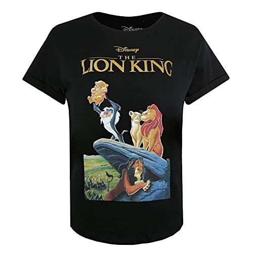 T-shirt Mufasa, Pumbaa, Simba, Timon - Le roi lion - noir femme variant 1 