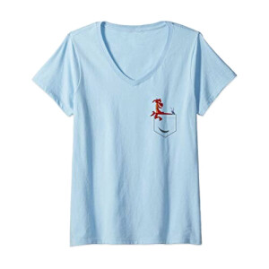 T-shirt Pocahontas gris col en v femme