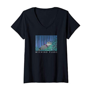 T-shirt Meeko - Pocahontas - noir col en v femme