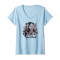 T-shirt Pocahontas bleu col en v femme - miniature