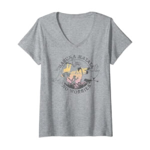 T-shirt Pocahontas gris col en v femme