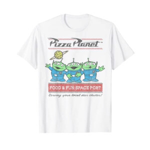 T-shirt Aliens, Pizza Planet - Toy story - blanc homme/femme
