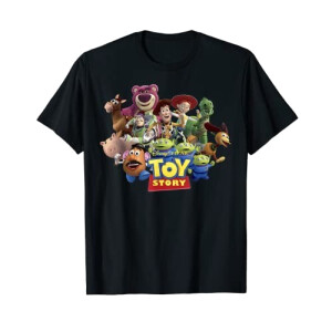 T-shirt Buzz l’Eclair, Woody - Toy story - noir homme/femme