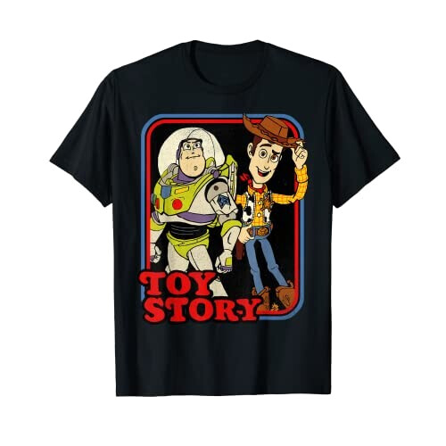 T-shirt Buzz l’Eclair, Woody - Toy story - noir homme/femme