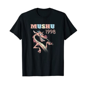 T-shirt Mushu - Mulan - noir homme/femme