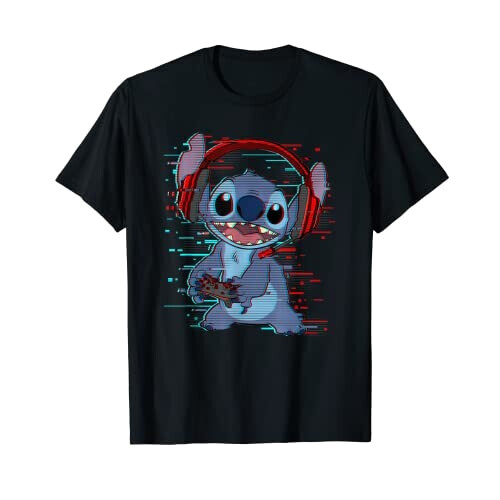 T-shirt Lilo - Stitch - noir homme/femme