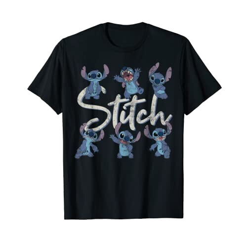 T-shirt Lilo - Stitch - noir homme/femme