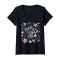 T-shirt Lilo - Stitch - noir col en v femme - miniature