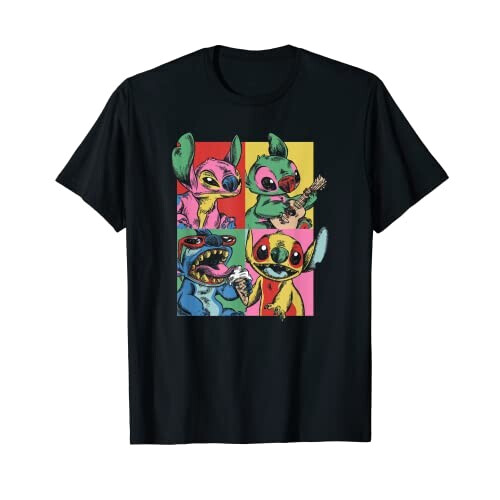 T-shirt Lilo - Stitch - noir homme/femme