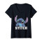 T-shirt Lilo - Stitch - rouge col en v femme - miniature