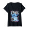 T-shirt Lilo - Stitch - noir col en v femme - miniature