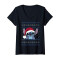 T-shirt Lilo - Stitch - noir col en v femme - miniature