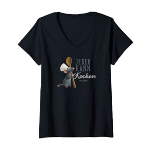 T-shirt Ratatouille noir col en v homme/femme