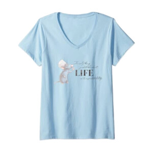 T-shirt Ratatouille bleu col en v homme/femme