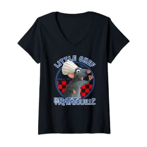T-shirt Ratatouille noir col en v femme