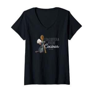 T-shirt Ratatouille noir col en v homme/femme
