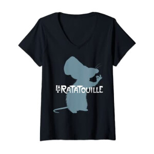 T-shirt Ratatouille noir col en v femme