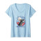 T-shirt Ratatouille bleu col en v femme - miniature