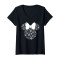 T-shirt Minnie noir col en v femme - miniature