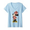 T-shirt Mickey - Minnie - rose col en v femme - miniature