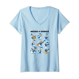 T-shirt Donald bleu col en v femme