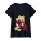 T-shirt Donald noir col en v femme - miniature